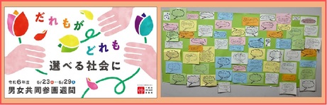 男女共同参画週間ポスター画像と展示写真